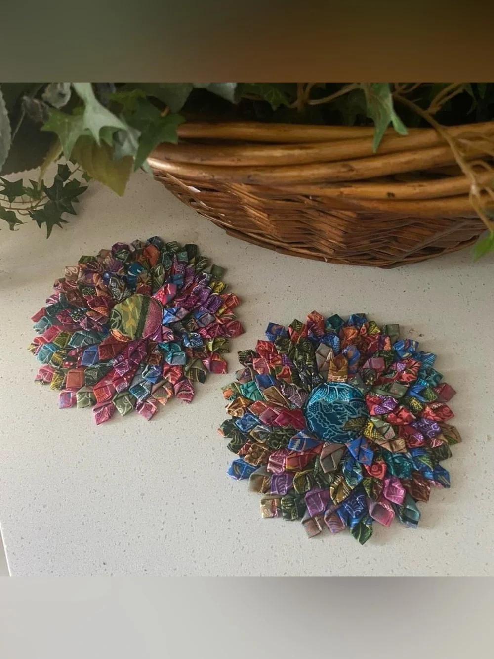 Handmade Yoyo Mats Pair